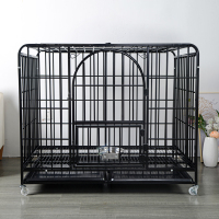 宠星人（PETPIANER）全方管加固防咬狗笼狗笼子大型犬中型犬金毛哈士奇拉布拉多宠物笼子 黑色 110*73*95cm