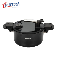 美国AMERCOOK微压麦饭石煮汤锅 加厚铝合金锅身 24cm炖锅汤锅压力锅微压锅低压锅煤气灶电磁炉通用