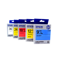 爱普生标签机色带18mm不干胶标签带标签纸LK-4WBN色带lw 600p 700 6ybp 18mm黄底黑字