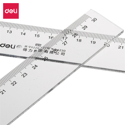 得力（deli） 6230 30cm 塑料办公通用直尺 办公学生绘图制图刻度塑料直尺