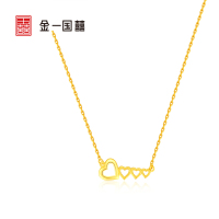 金一国囍 足金黄金精品心心相印黄金项链时尚套链送女士（计价）ABC015