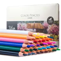 得力(deli) 6566 笔类 铁盒装36色油性彩铅/彩色铅笔/填色笔