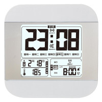 康巴丝(Compas)闹钟 静音智能床头钟语音报时学生儿童电子闹钟 WD8776 经典白色