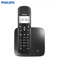 飞利浦(PHILIPS)无绳电话机 无线座机 子母机 办公家用 屏幕白色背光 持久待机 DCTG186黑色