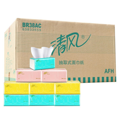 清风 BR38AC 原木抽纸手纸巾200抽/包 48包/箱(1箱装)