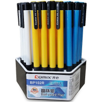 齐心(Comix)60支装蓝色 防滑握手按动圆珠笔/中油笔/原子笔 0.7mm 新老包装随机 BP102R办公用品