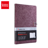齐心(Comix)C5837磁扣笔记本子/皮面记事本/日记本 花锦系列25K 122张 褚红办公用品