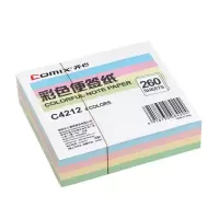 齐心(Comix)C4212便签本子/彩色便签纸/便签本/便条本 4色 94×87mm/260张 单本装