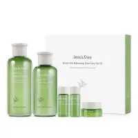 悦诗风吟 Innisfree绿茶精萃保湿平衡水乳套装 柔肤水200ml+柔肤露160ml送水&柔肤露15ml面霜10ml