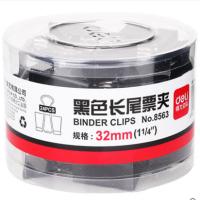得力(deli) 长尾票夹 8563 黑色 32mm 24只/筒