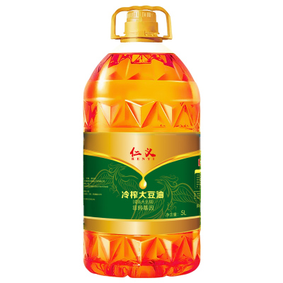 仁义 冷榨大豆油5L 物理压榨植物油 非转基因食用油