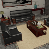 洛克菲勒 办公沙发 现代简约商务会客沙发 办公室沙发1+1+3