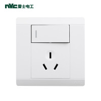 雷士(NVC) 开关插座面板 86型16a10a正三五孔一开单双控墙壁面暗装开关插座C5乘风简约白色 一开单三孔10A
