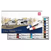 得力 Deli  73887 73887_24色12ml中国画颜料 混 24色/盒(包装数量 1盒)