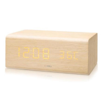 得力 Deli  8820 8820多功能电子钟 木纹色156*65*66.5mmDC5V(包装数量 1个)