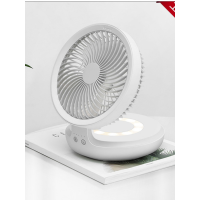 爱登(eDON)悬浮可折叠桌面小风扇便携式家用小型e808带灯办公室台式床上随身迷你充电爱登大风力静音空气循环电风扇