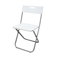 洛克菲勒 折叠椅培训椅餐椅 塑料椅 靠背椅会议椅白色椅子