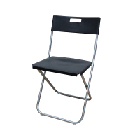洛克菲勒 折叠椅培训椅餐椅 塑料椅 靠背椅会议椅黑色椅子