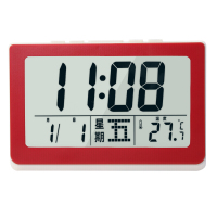康巴丝(COMPAS)闹钟 语音闹铃创意静音电子时钟简约儿童床头数字闹钟 HX-1708红色