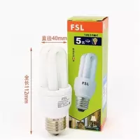 歌派 节能灯泡螺口e27家用超亮日光灯2U-5W-E27 佛山照明