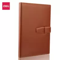 得力(deli) 3335 笔记本/记事本25K120张活页笔记本子文具 商务记事本皮面本办公用品 棕色