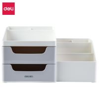 得力(deli)8900 乐素多功能笔筒创意时尚 小清新学生可爱文具收纳盒桌面摆件 浅灰