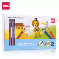 得力(deli) 6597 笔类 彩色铅笔 12色13mm粗杆学生圆杆彩色铅笔彩铅套装