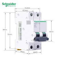 施耐德电气 ic65第五代低压断路器 C65H-DC C型直流空开1P2P微断1~63A 16A 2P