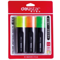 得力 Deli 33208 思达33208荧光笔 混合 3支/件(包装数量 1件)