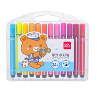得力 Deli  70722 70722_24色粗三角杆水彩笔 混(包装数量 1盒)