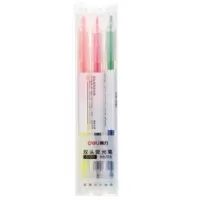 得力 Deli S736 S736双头双色荧光笔 混 3个/盒(包装数量 1盒) 3盒起发货