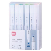 得力 Deli  70702-24 70702-24三角杆马克笔 混(包装数量 1盒)