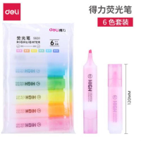 得力 Deli S628 S628荧光笔套装 混 6支/袋(包装数量 1袋)