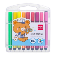 得力 Deli  70721 70721_18色粗三角杆水彩笔 混(包装数量 1盒)