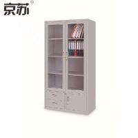 京苏 2DDBK-18 亿多玻璃双开门二抽单门连体文件柜900×400×1800mm(灰白)(包装数量 1个)
