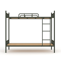 洛克菲勒0.9米宽双层上下铺员工铁床（木床板）