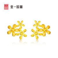 金一国囍足金花朵女士精品黄金耳钉耳饰百搭足金耳环送女友礼物 (计价)ABF001