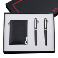 毕加索(pimio)PS-5501宝珠笔商务礼品黑色卡包套装礼盒