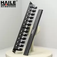 海乐(Haile) HT-1U 金属理线器 水平环形线缆 管理器 网络理线器 机柜理线架 12格24口