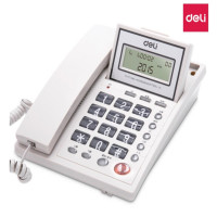 得力（deli) 786办公家用来电显示亮度可调翻转翘头电话机 灰白色