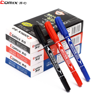 齐心 MK804 记号笔0.5mm和2.0mm 小双头(12支/盒)(XF)