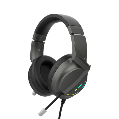黑爵(AJAZZ) AX365黑色 头戴式耳机 游戏耳麦 电竞耳机 可旋转伸缩麦克 USB接口 绝地求生 吃鸡耳机