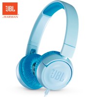 JBL JR300 头戴式学生有线耳机 护耳学习耳机 网课在线教育耳机 低分贝儿童耳机通用苹果小米华为 浅蓝色