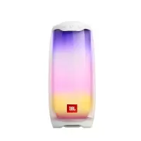 JBL PULSE4 音乐脉动四代 便携式蓝牙音箱 全面屏炫彩小音箱+低音炮 桌面音响 超长续航 防水设计 白色