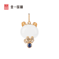 金一国囍18K金萌萌熊女士和田玉吊坠赠银链(定价)KJDZ144