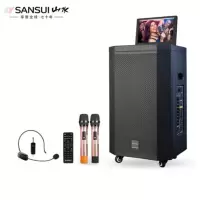 山水(SANSUI)SA2户外移动KTV广场舞拉杆音响带显示屏点歌K歌音箱 12寸 双话筒+耳麦+TF+话筒充电套餐