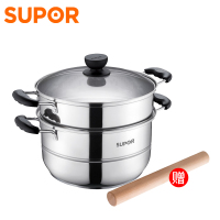 苏泊尔蒸锅（SUPOR）SZ28B1组合套装304不锈钢锅电磁炉燃气灶通用加厚复底蒸笼蒸屉家用蒸鱼蒸馒头锅