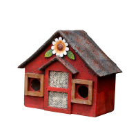 鸟屋房子树上壁饰 园艺装饰园林造景 红色款