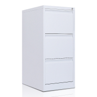 洛克菲勒 白色三斗卡箱文件柜档案柜 办公矮柜带锁一层可放200挂快捞柜