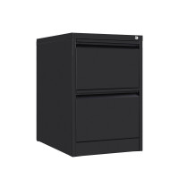 洛克菲勒 黑色二斗卡箱 文件柜档案柜 办公矮柜带锁一层可放200挂快捞柜